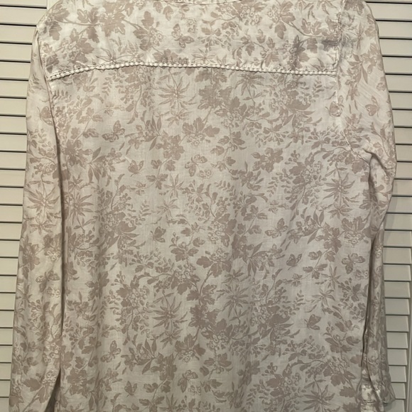 Long sleeve linen print blouse - Picture 3 of 3